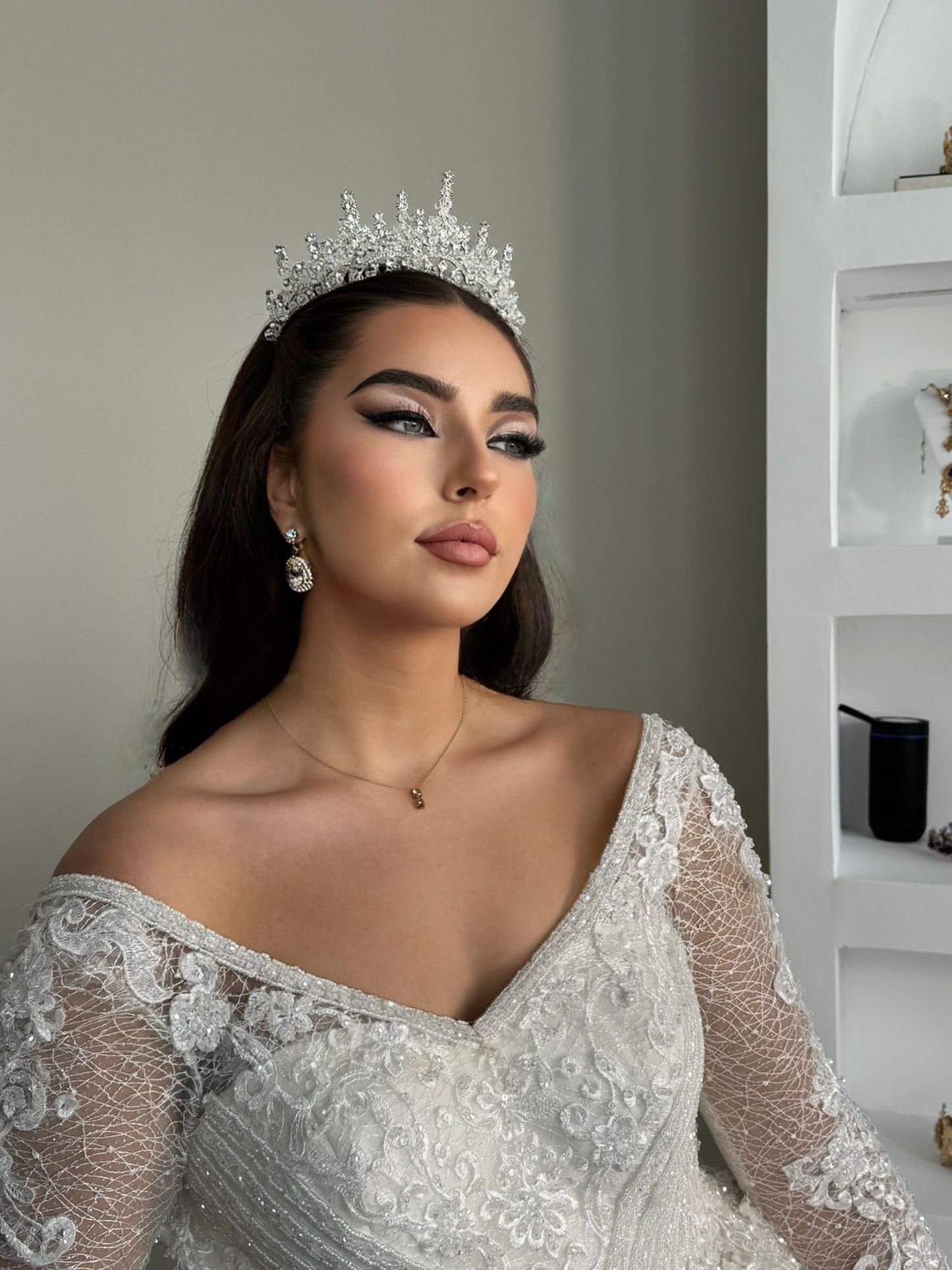 robe princesse satinée strass Swarovski
