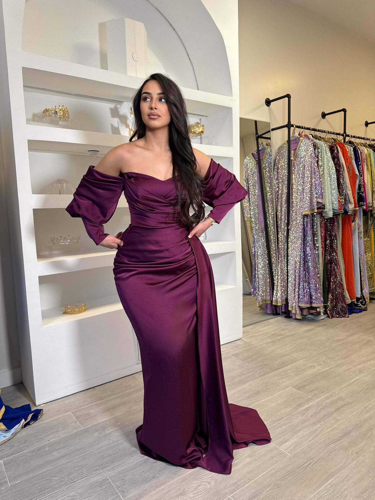 Robe élégante satinée