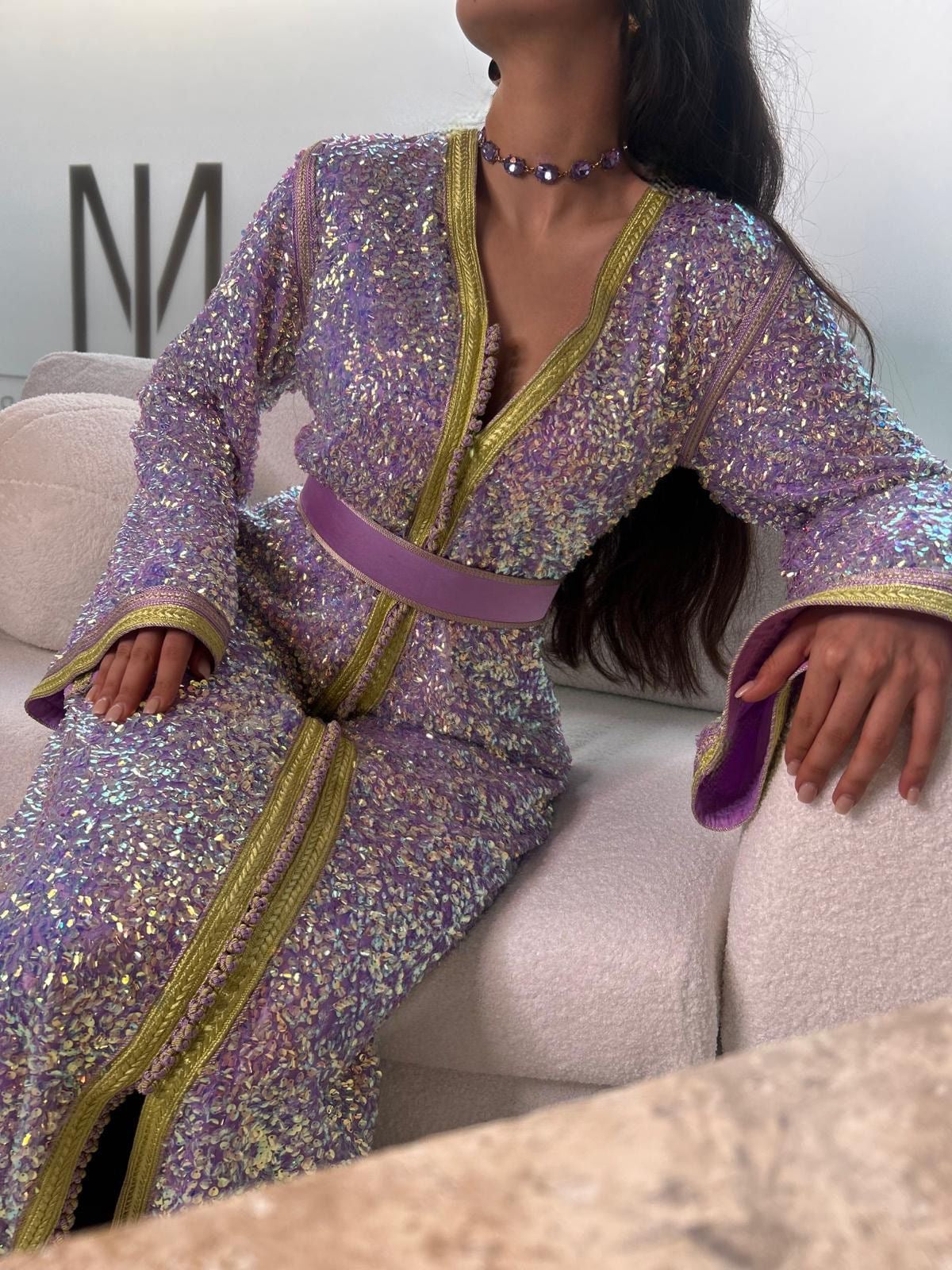 Caftan sequin Lila