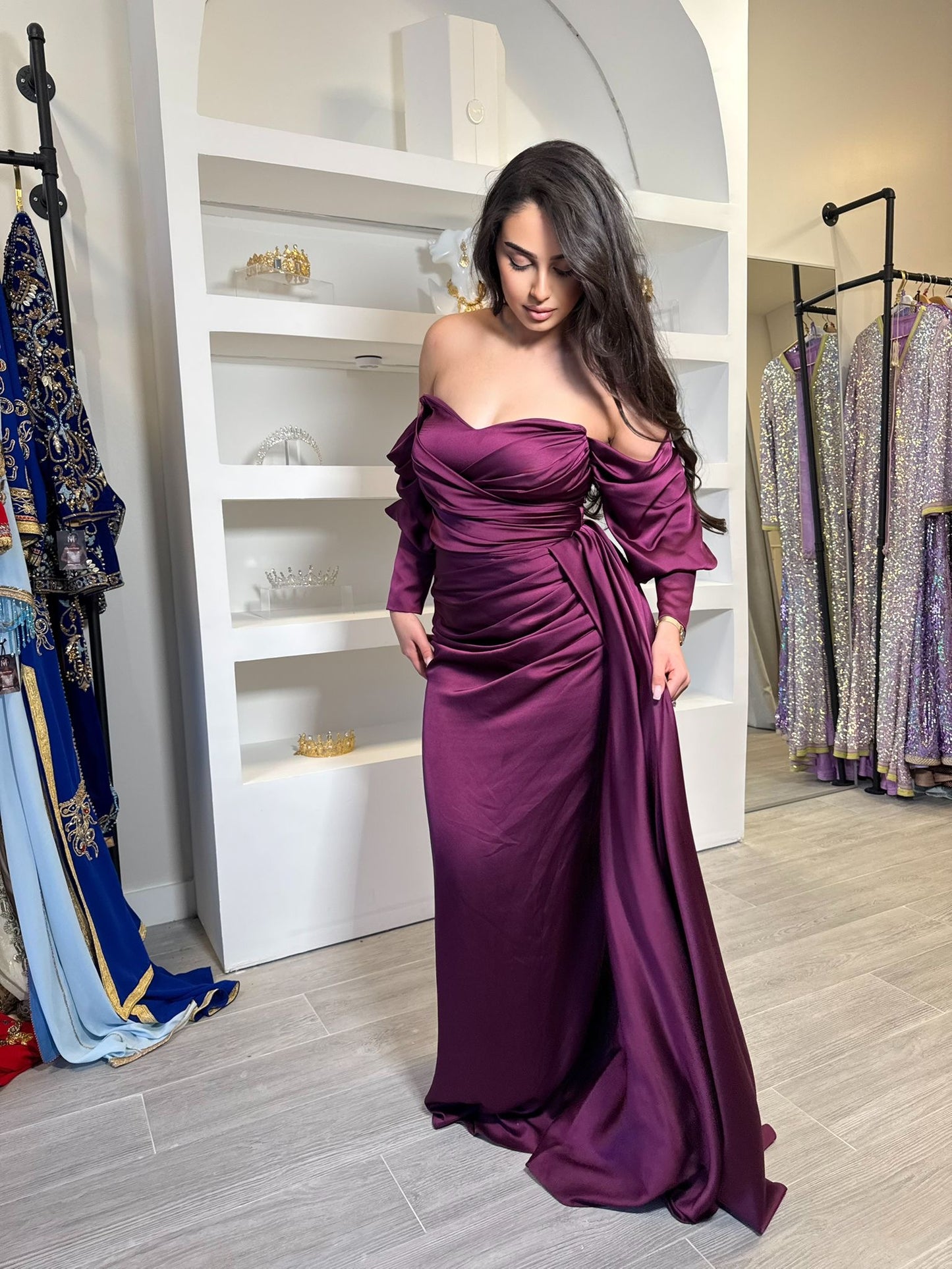 Robe élégante satinée
