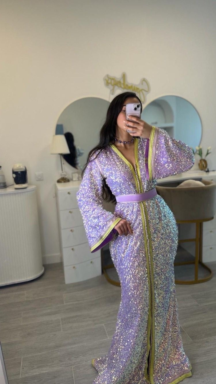Caftan sequin Lila