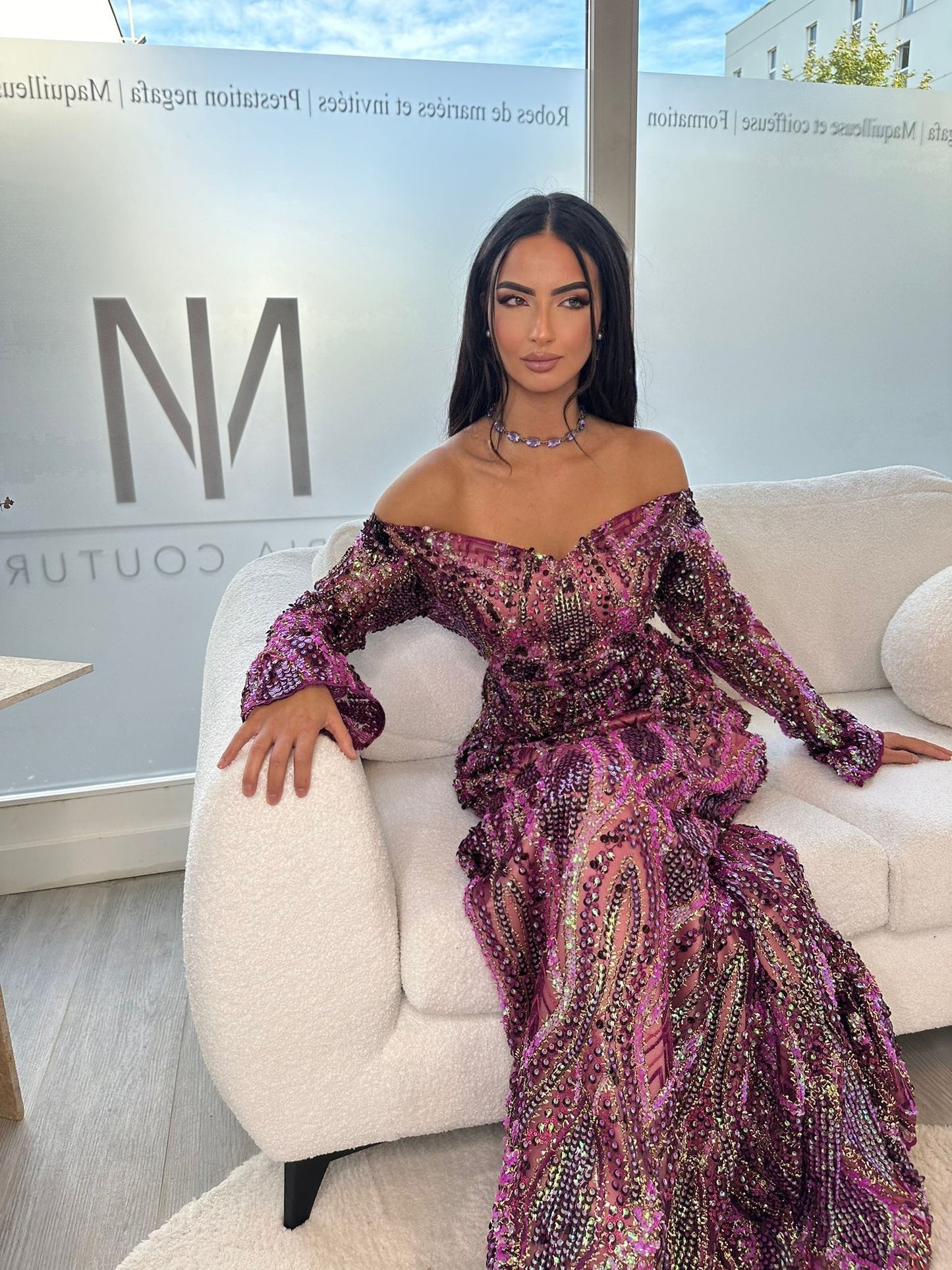 Robe à sequin rose