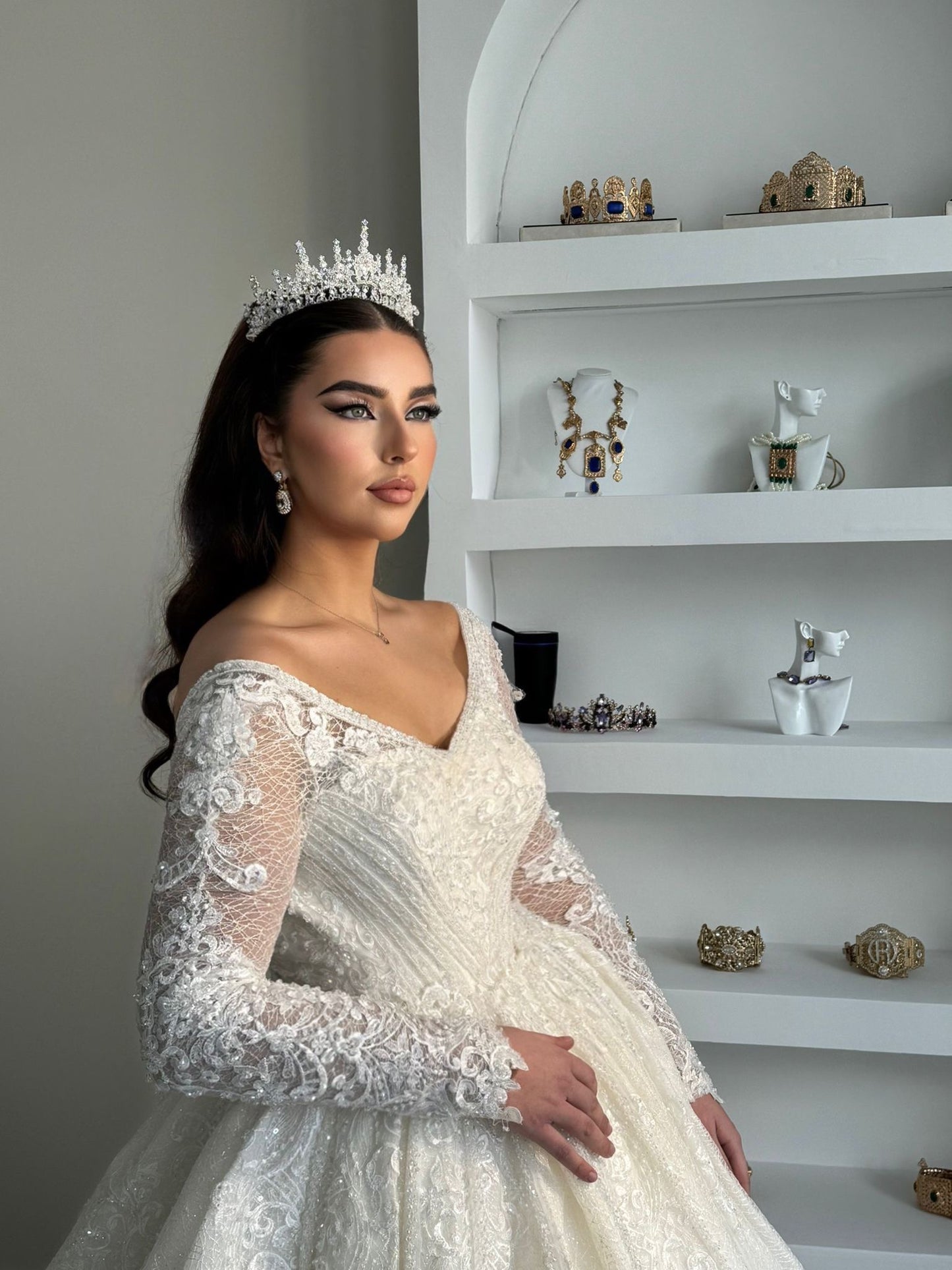 robe princesse satinée strass Swarovski